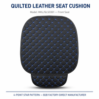 Cojín de Asiento Delantero para Auto, 1 Pieza, Cuero PU Acolchado, Diseño de Estrella de 4 Puntas, Universal, de Lujo, para Todas las Estaciones, Fácil Instalación, MKL/QLSC001