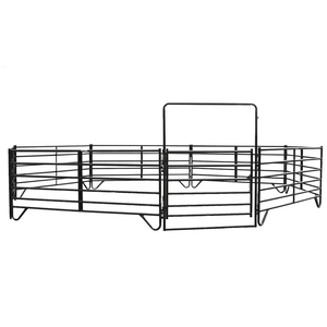 Heavy Duty Portable Galvanizado Metal Acero 6 Rieles Caballo Plumas Redondas Valla Paneles Caballo Corral Patio Esgrima - Product Image 1