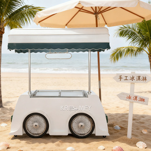 Chariot mobile galvanisé résistant à la rouille pour la vente de crème glacée et de restauration rapide, avec machine à crème glacée molle, pour utilisation en extérieur sur la rue - Product Image 6