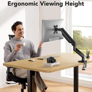 Monitor tunggal aluminium Premium lengan artikulasi gerakan penuh dudukan untuk layar 13-32 inci tinggi putar miring dapat diatur - Product Image 4