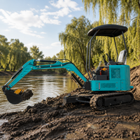 Mini-excavatrice compacte sur chenilles 1750 kg, 29 kW 39 CV, avec moteur Laidong et pompe à engrenages, pour travaux de renouvellement urbain, de canalisations et de rénovation de vergers