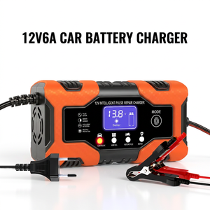 Cargador <span class=keywords><strong>de</strong></span> Batería Inteligente para Automóvil <span class=keywords><strong>de</strong></span> 12V6A con Pantalla LCD, Cargador Automático para Baterías <span class=keywords><strong>de</strong></span> Plomo-Ácido <span class=keywords><strong>de</strong></span> 12V SLA AGM GEL - Product Image 1