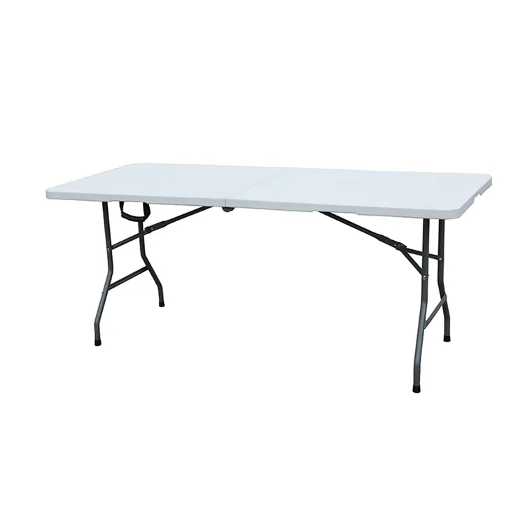 240cm חיצוני באיכות גבוהה HDPE קמפינג נייד שולחן 8 ft גינה מתקפל פלסטיק פלדת שולחן