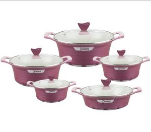Ensemble de cuisine en pierre de granit antiadhésif moulé sous pression Crown Mold 10 pièces Dessini - Product Image 1