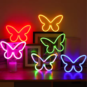 Prix favorable papillon Dimmable LED néon Tube lumière signe mur Art à piles suspendus enfants chambre maison fête décor - Product Image 2