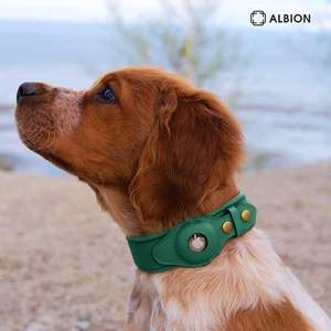 Collares de perro de cuero de marca de lujo con estuche Airtag Collares para mascotas de diseñador de precio de fábrica con GPS - Product Image 4