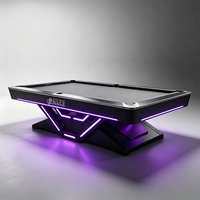 Table de billard professionnelle de 9 pieds avec cadre en bois massif, design durable, éclairage LED pour utilisation en compétition en club