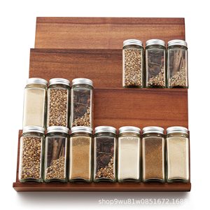 Wood Spice <b>Rack</b> 4 Tier Acacia Wood Multi Functional <b>Kitchen</b> Storage For Spices - Product Image 1