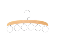 6 anneaux de haute qualité multifonctionnel en bois trous métalliques gain de place écharpe cravate cintre ceinture cintre