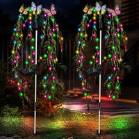 Lumière décorative en osier LED solaire IP65 étanche en plastique pour villa, cour, hôtel et éclairage de jardin paysager