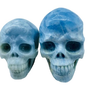 Décor à la maison En Gros Offre Spéciale Naturel <span class=keywords><strong>Bleu</strong></span> Aigue-Marine Cristal Crâne À La Main sculpté cristal Sculpture Aigue-Marine Cristal Crâne - Product Image 1