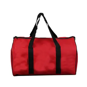 Fabricação personalizada esportes cilindro bolsa de ombro portátil oxford fitness viagem dobrável duffel saco