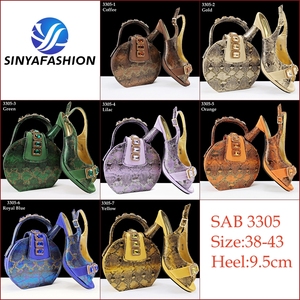 Sinya Royal Blue africano matrimonio italiano <span class=keywords><strong>scarpe</strong></span> borsa con pietre belle donne <span class=keywords><strong>scarpe</strong></span> da festa abbinate Set borsa - Product Image 2