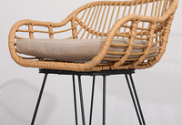 Tabouret de bar en rotin tressé à la main, confortable, respirant et ergonomique, idéal pour bar, îlot de cuisine ou comptoir - Vente flash