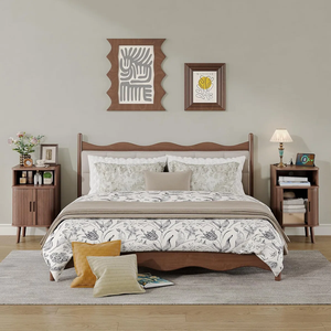 Vietnam Modern Bedroom Wood Nightstand with 2 <b>Drawers</b> Durable OEM High Quality for Living Room - Product Image 5