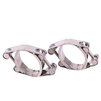 Collier de serrage super robuste en acier inoxydable 304ss à double boulons et double bande pour tuyau