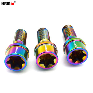 HRMin ne rouille jamais les écrous de roue antivol Gr.5 boulon en titane M14x1.5x28 mm boulons de moyeu de roue de siège conique pour Lamborghini Racing - Product Image 5