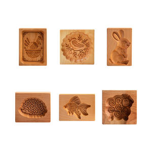 Découpeur de biscuits et de gâteaux de lune en bois sculpté d'animaux fait à <span class=keywords><strong>la</strong></span> main à partir de bois - Product Image 2