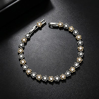 Bracelet tennis en cuivre micro-incrusté de zircon à petites fleurs pour couples, accessoires faits main haut de gamme et de luxe léger