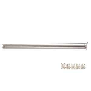 10 ensembles <span class=keywords><strong>de</strong></span> rayons <span class=keywords><strong>de</strong></span> vélo en acier inoxydable 14G avec capuchon pour vélo <span class=keywords><strong>de</strong></span> route, <span class=keywords><strong>de</strong></span> montagne et <span class=keywords><strong>de</strong></span> descente, pièces <span class=keywords><strong>de</strong></span> réparation <span class=keywords><strong>de</strong></span> vélo 270 mm - Product Image 1