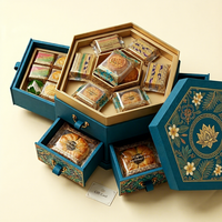 Boîte à gâteaux de lune personnalisée avec poignée, emballage de luxe pour pâtisseries et biscuits du festival Chuseok, boîte cadeau tiroir pour boulangerie