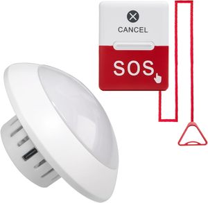 Người tàn tật nhà vệ sinh báo động phòng tắm thông báo Kit SOS nút khẩn cấp y tế hệ thống cảnh báo cho người cao tuổi bệnh nhân - Product Image 1