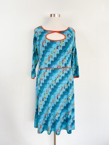 Robe trapèze LEONA EDMISTON RUBY jersey Bessie Deco Do taille 4, 16 bleu rétro - Product Image 1