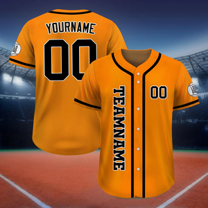 Chemises de baseball respirantes 100% polyester entièrement sublimées maillot de baseball boutonné vêtements d'équipe entièrement personnalisables - Product Image 3