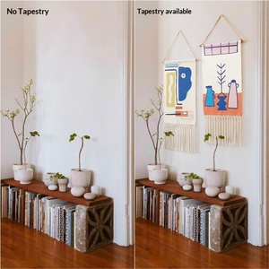 พรมแขวนผนังลายพู่ถักมือสุดพิเศษ สไตล์นอร์ดิก ลายเรขาคณิตนามธรรม แนวชาติพันธุ์ สำหรับตกแต่งบ้าน - Product Image 5