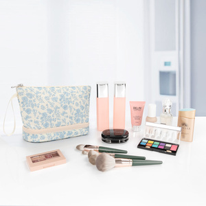 Organizador de maquillaje portátil Relavel de gran capacidad, impermeable, de PVC, PU, a cuadros, suave dureza, bolsa de cosméticos para maquillaje de viaje para <span class=keywords><strong>mujer</strong></span> - Product Image 6