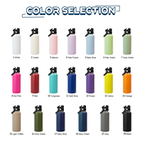 Bouteille isotherme écologique réutilisable en acier inoxydable, anti-fuite, à double paroi sous vide, 12-64 oz, à pression manuelle, maintien thermique 12-24 heures