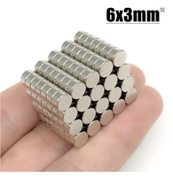 Disque magnétique en néodyme 6x3 mm, diamètre 6 mm par 3 mm d'épaisseur, aimant rond de petite taille N35, aimant circulaire 6 mm x 3 mm, aimant 6*3 mm