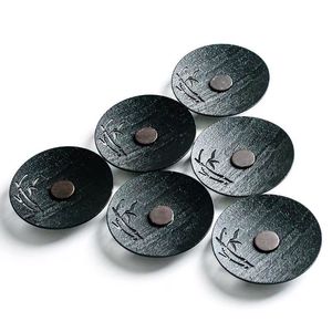 Creative Round Alloy <b>Teacup</b> Coasters With Magnet Tea Set Accessories For Japanese Tea Ceremony - Product Image 5