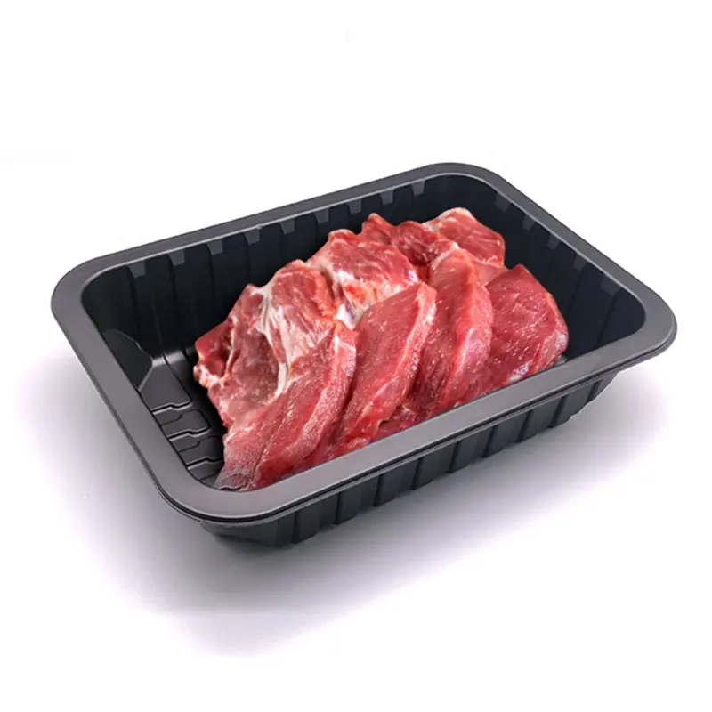 Bandeja descartável para embalagem de carne, plástico fresco para embalagem de carnes