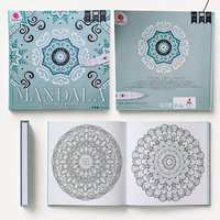 Livre de coloriage à couverture rigide, fleur de mandala, bloc de coloriage anti-stress pour enfants et adultes, livre de dessin relaxant, art, artisanat, peinture