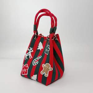 Fabrika toptan küçük kare omuz çantaları sevimli örme el çantaları noel için özel tasarım bayan çantalar ve çanta - Product Image 5