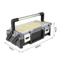 Boîte à outils de rangement de matériel portable de 18 pouces Boîte à vis avec compartiments amovibles pour courriers, chevilles et vis assortis