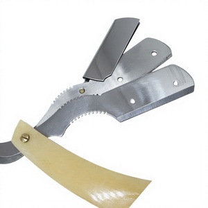 Navaja de Afeitar Profesional de Acero Inoxidable de Una Sola Hoja con Mango de Hueso de Búfalo para Barbería, Afeitado Facial y Corporal, de Alta Calidad para Uso en Exteriores - Product Image 6