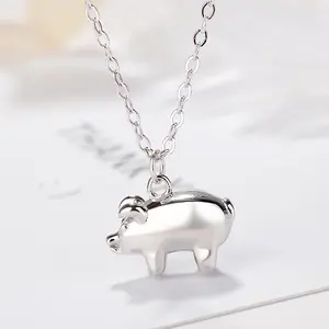 Cute Stereoscopic Pig Women's Necklaces 925 Jewelry Set Necklace For Woman Symbol Lucky Pendant Necklace For Women And Men