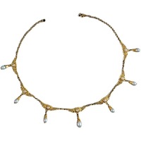 Collier ras du cou en or égyptien antique, imitation perles et filigrane, pour femme, bijoux vintage en stock, vente en gros