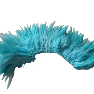 5-6 дюймов окрашенный синий петух седло перья для карнавала