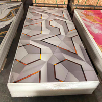 Panneau mural en marbre 1220x2440mm 3mm Film de transfert thermique PVC Composite poudre de pierre Zéro formaldéhyde pour la décoration intérieure