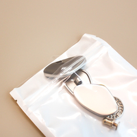 Bolsa de Plástico Transparente Blanca Pequeña, Reutilizable, con Orificio para Colgar, Bolsa con Cierre Hermético para Accesorios