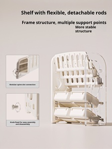 Ensembles de meubles pour enfants, étagères de <span class=keywords><strong>rangement</strong></span> en plastique multicouches modernes, organisateur de jouets et de livres, et armoire de salon - Product Image 4
