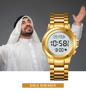 Erkek dijital saat skmei 2270 yeni moda 3atm su geçirmez paslanmaz çelik oem logo müslüman namaz ezan saat - Product Image 3