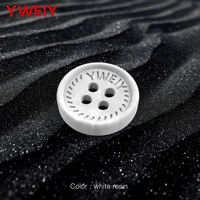 Kancing Jahit Resin 4 Lubang Multi Warna Tas YWEIY Resin Marmer Putih Solid Kancing Jahit Datar 4 Lubang untuk Pakaian Baju