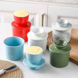 Boîte à beurre en marbre de luxe de 150ml Gardien de beurre en céramique française pour cuisines gastronomiques - Product Image 2