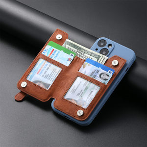 Stylish and Versatile Left and Right Zipper Bag <strong>Handy</strong> Phone Wallet Mobile Phone Stand Features Magnetic Card <strong>Holder</strong> Wholesale - Product Image 5