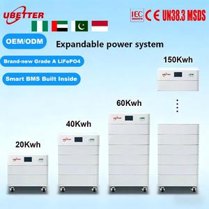 Sistema de Almacenamiento de Energía de Alto Voltaje Personalizado, 51.2V 15KWH 20KWH 30kwh, con Bluetooth, BMS e Inversor Híbrido para Baterías Solares Domésticas - Product Image 1