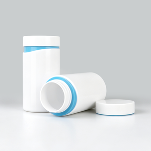 200ML Food Grade PET Plastic <b>Bottle</b> with Accent Ring Design for Vitamin Supplement Powder Capsule Gummies Support Customization - Product Image 2